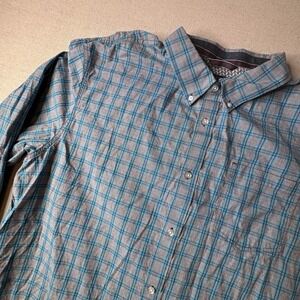 Cody James Button Down Shirt Men's XXL Blue Plaid Long Sleeve Western Rodeo